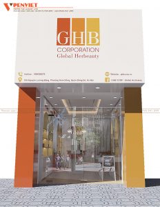 Mặt tiền được setup đơn giản, nhất quán với ý tưởng thiết kế cửa hàng