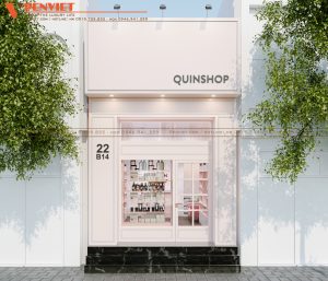 Mặt tiền đơn giản, phù hợp với ý tưởng setup cửa hàng